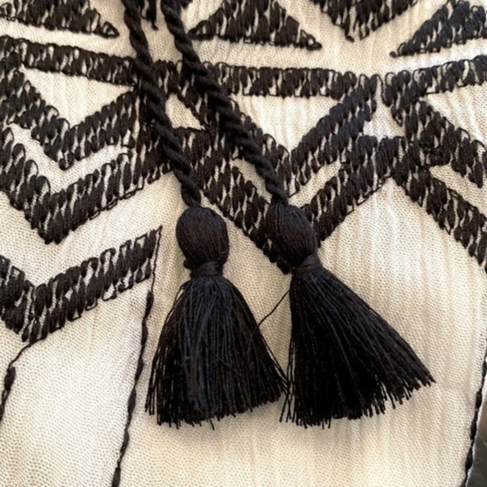 NWT Love Stitch Boho Mini Dress Small Black & White